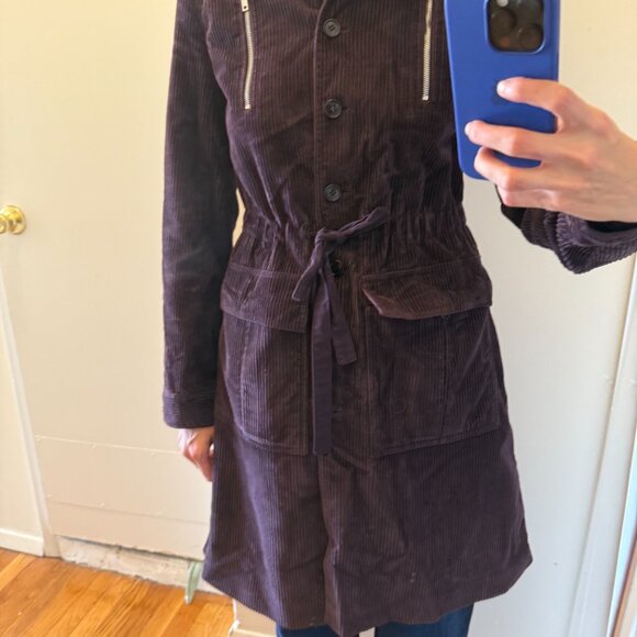 Miu Miu Purple Corduroy Trench Coat - Picture 7 of 10